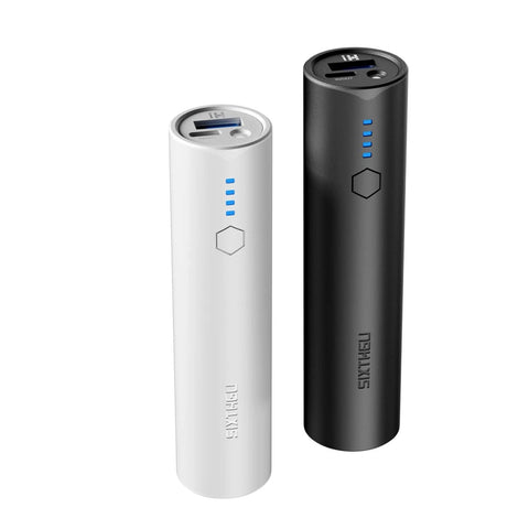 SIXTHGU 5000mAh Power Bank Cylinder Power Bank with Flashlight 2-Pack