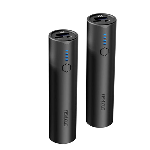 SIXTHGU 5000mAh Power Bank Cylinder Power Bank with Flashlight 2-Pack