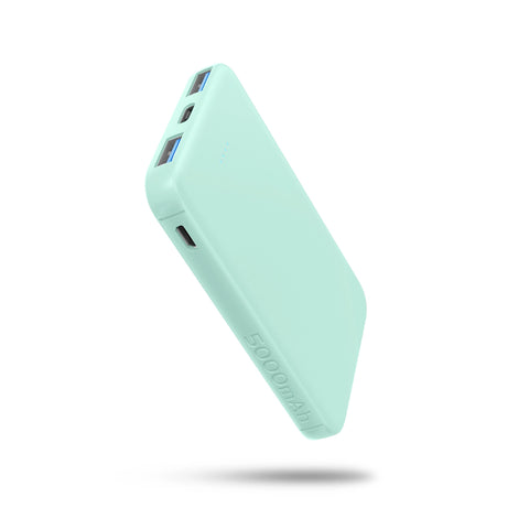 SIXTHGU 5000mAh Portable Charger Power Bank with 2 USB-A ports and USB-C port(5V- 2.4A Max)